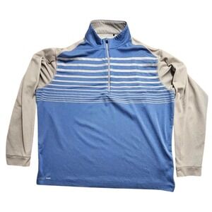 Ping SensorCool Golf Pullover Men XL Blue Grey Striped 1/4 Zip Performance Top *